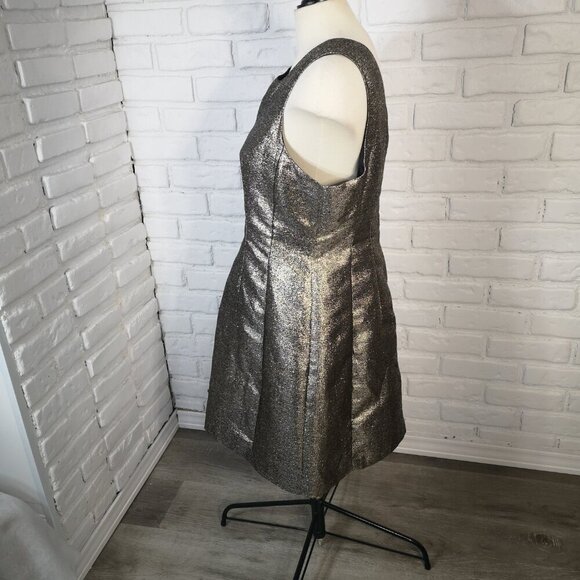 Smart Set Ladies Size 16 Lined Shimmery Dark Silver Sleeveless Party Dress - Picture 4 of 10